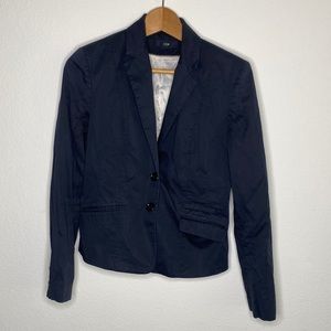 Navy Blue 2-Button Blazer with Pearl Lining